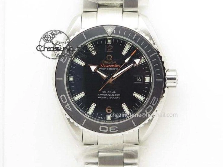 0509 WrinkleFree Seamaster Planet Ocean 600M 43.5mm SS SCF 1:1 Best Edition Black Orange Bezel Black Dial on SS Bracelet A8900 Super Clone 7682